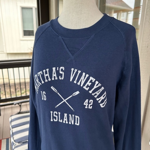 MV SPORT Ladies Navy ‘Martha’s Vineyard’ Long Sleeve Cotton Sweatshirt - Sz MED - Picture 3 of 13